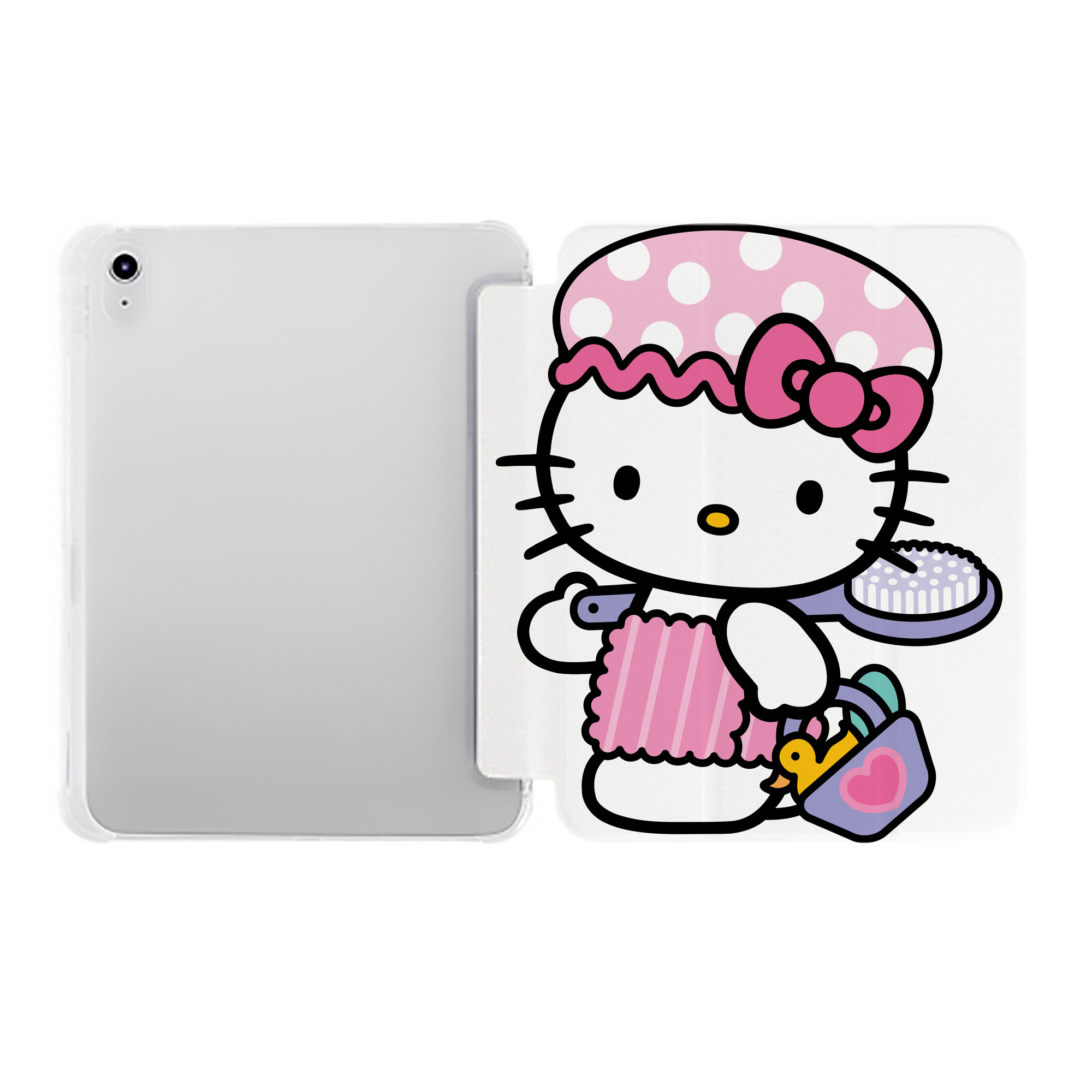 （画像用） Hello Kitty ハローキティ IPad ケース ペン収納付き 三つ折りスタンド PUレザー×シリコン 対応機種9.5/10.5/10.9インチ